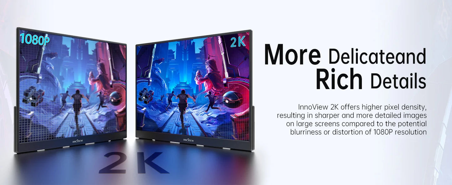 for InnoView 2K 180HZ Portable Monitor, 18'' OD Gameplus 2560x1600 QHD 100% sRGB Portable Gaming Monitor Cell Phone PC Loptop Ex