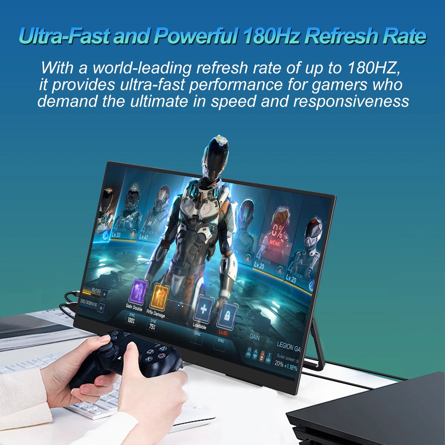 for InnoView 2K 180HZ Portable Monitor, 18'' OD Gameplus 2560x1600 QHD 100% sRGB Portable Gaming Monitor Cell Phone PC Loptop Ex