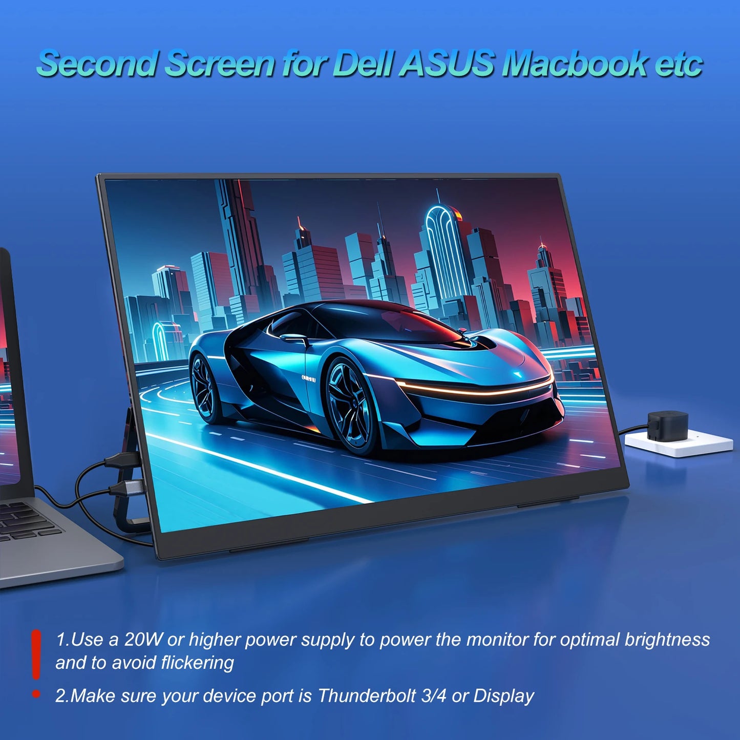 for InnoView 2K 180HZ Portable Monitor, 18'' OD Gameplus 2560x1600 QHD 100% sRGB Portable Gaming Monitor Cell Phone PC Loptop Ex