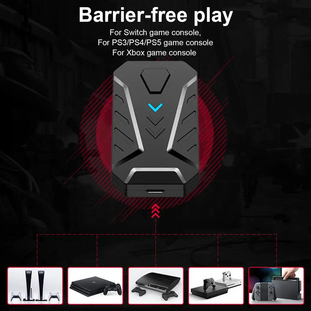 Wired Mechanical Backlight Keyboard And RGB Mouse Converter Combo Set With Rainbow Backlight For PS4/PS5/switch//X/S