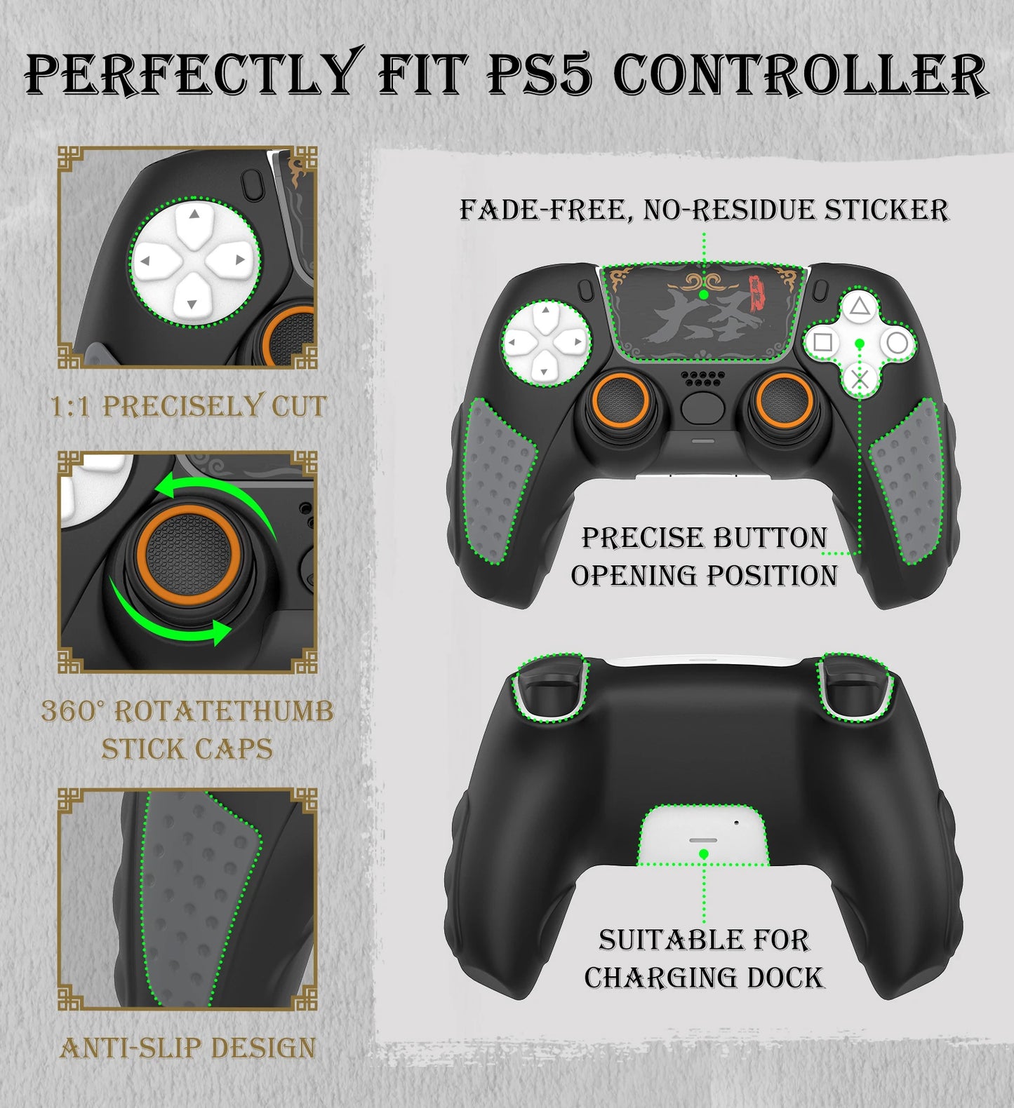 IINE SILICONE PROTECTIVE CASE SET for PS5 CONTROLLER