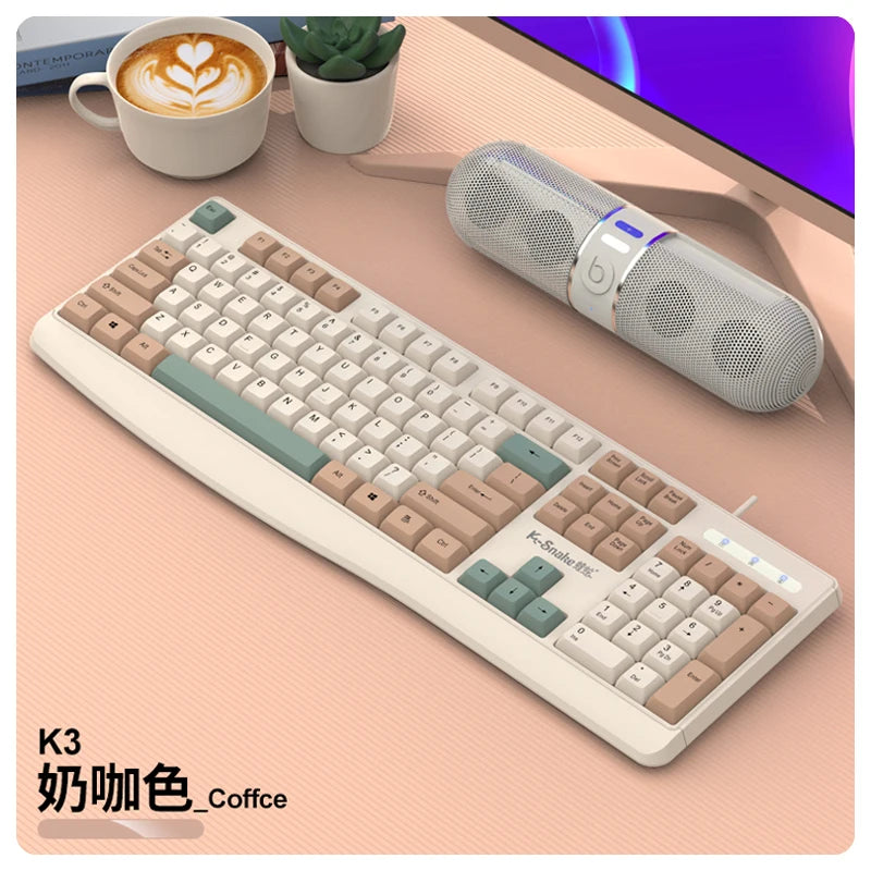 K-snake KM300 Wired Keyboard and Mouse Set USB Ergonomic Desktop Laptop Keyboard and Mouse Home Office