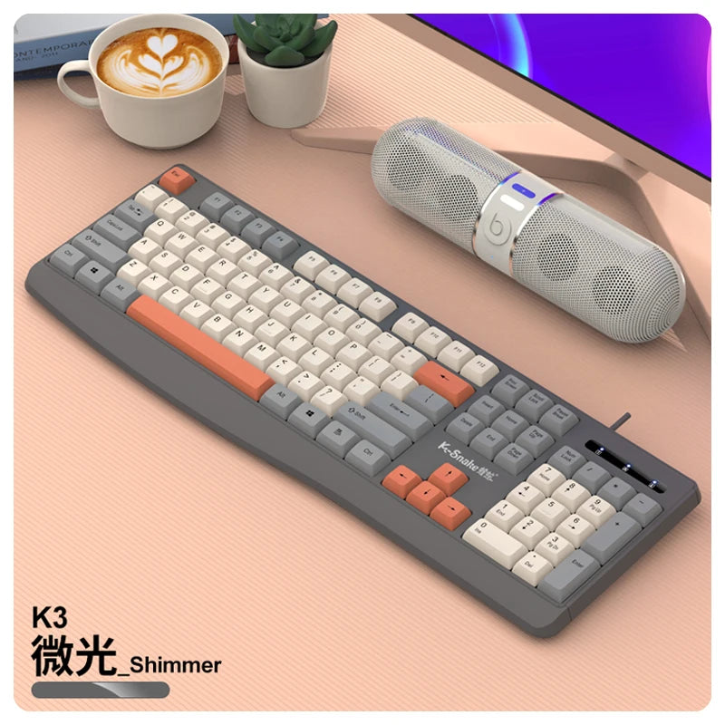 K-snake KM300 Wired Keyboard and Mouse Set USB Ergonomic Desktop Laptop Keyboard and Mouse Home Office