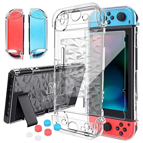 Case Compatible with Nintendo Switch Dockable Clear Protective Case Cover for Nintendo Switch and Joy-Con Controller