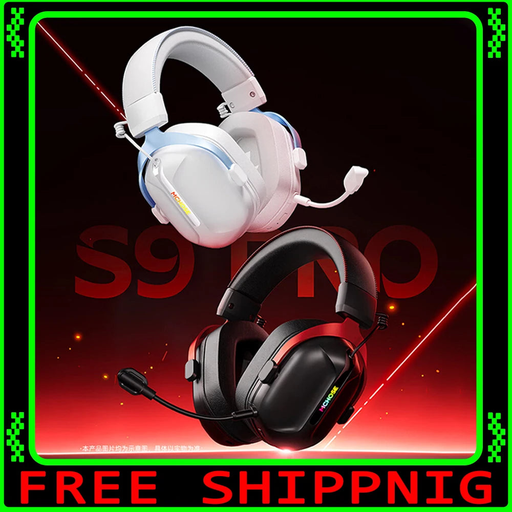 MCHOSE S9 Pro E-sport Gaming Headphone 3-mode Wireless Aluminum Alloy AI Noise Reduction Gaming Headset Gaming Accessory Custom