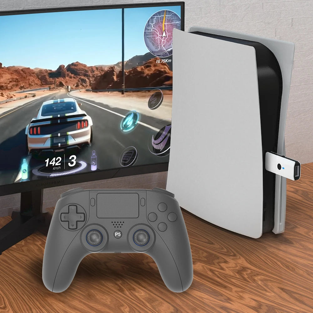 Wireless Gamepad For PS5 PS5 Slim PC Bluetooth4.0 Gaming Controller Dual Vibration Controller 6 Axis Gyro/Turbo Joystick Gamepad