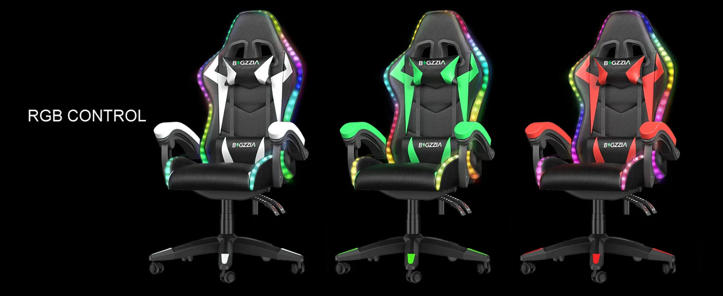 Gaming Chair with LED Gaming Chair Gamer Chairs RGB Light Lighting Computer Chair Height Adjustable Ergonomic Office Chair