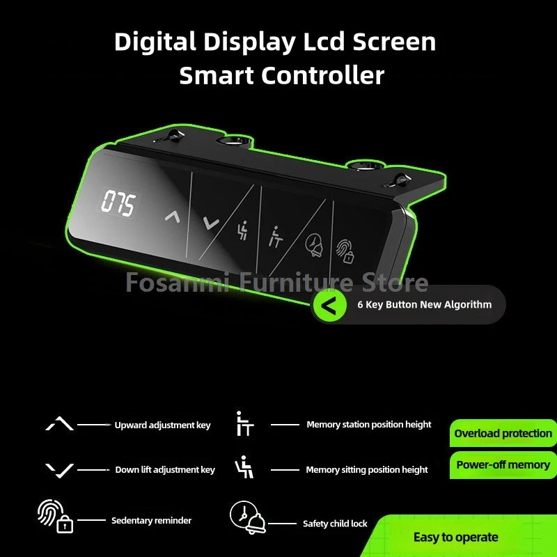 Electric Adjustable Height Computer Desk Carbon Fiber Gaming Table for Home Sturdy and Spacious Room Motion Desk Standing Table