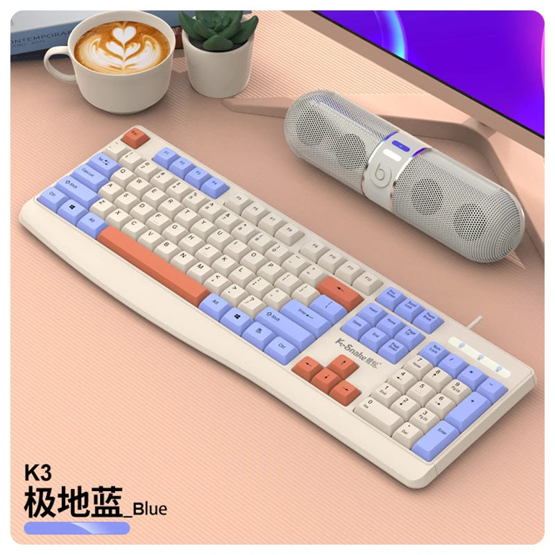 K-snake KM300 Wired Keyboard and Mouse Set USB Ergonomic Desktop Laptop Keyboard and Mouse Home Office
