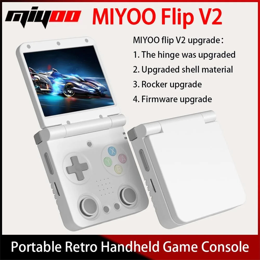 MIYOO Flip V2 Handheld Game Console 3.5''IPS Screen Retro Compact