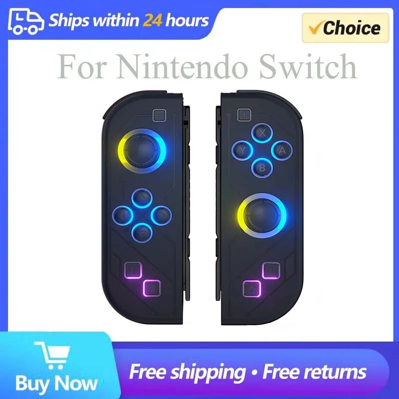 BT 5.2 Switch Joy Controller L/R RGB LED Joypad Gamepad For Nintend Switch/Oled/Lite Joystick with Dual Vibration 6-Axis Wake up
