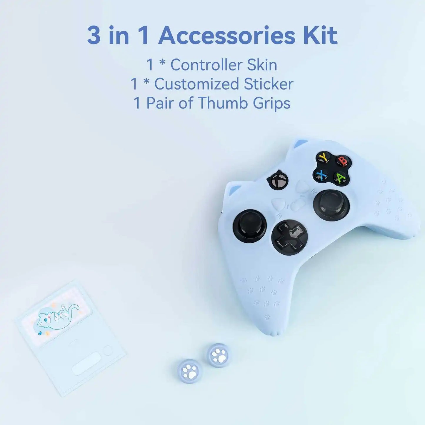 GeekShare Protective Case for Xbox Series X Controller Soft Silicone Cover Skin,Controller Skin+Customized Sticker+2*Thumb Grips