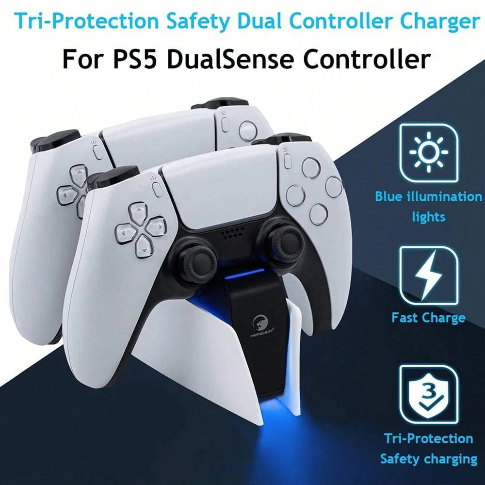 Controller Charging Station with Dual Fast Charger Dock for PS5 DualSense Wireless Controller with LED Charging Indicators