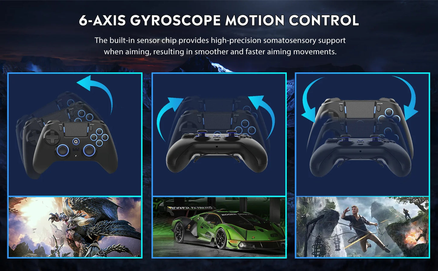 Original QRD Spark N5 Wireless Controller for PS5 PS4 PS3 IOS Android PC Hall 9-color LED lights Vibration effect PS4 Gamepad
