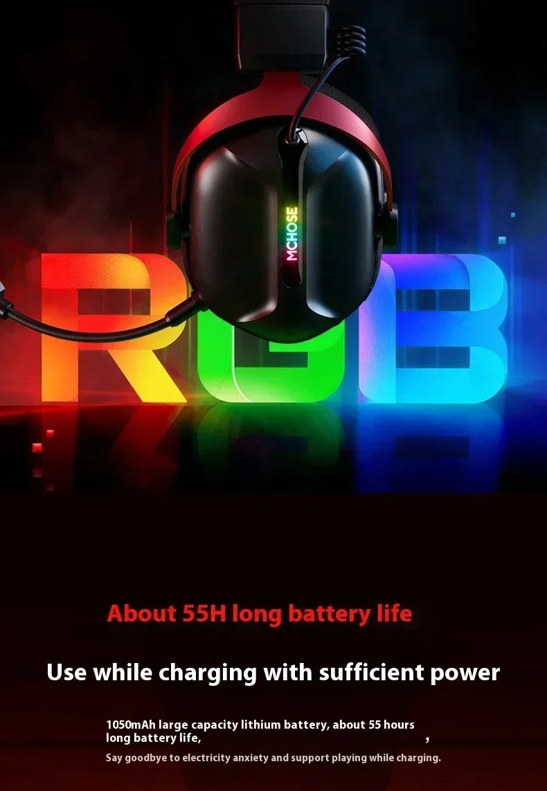 MCHOSE S9 Pro E-sport Gaming Headphone 3-mode Wireless Aluminum Alloy AI Noise Reduction Gaming Headset Gaming Accessory Custom