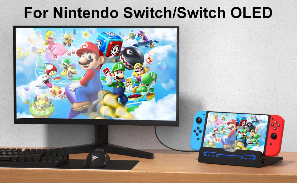 Switch Docking Station For Nintendo Switch OLED/Nintendo Switch Accessories,Portable TV Docking Station with 4K Adapter