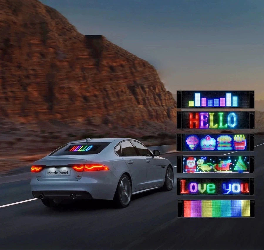 LED AD Display Pixel Devil Eye Message Panel Screen Scrolling Sign Board Ultra thin Soft Flexible Advertising Light Car Display