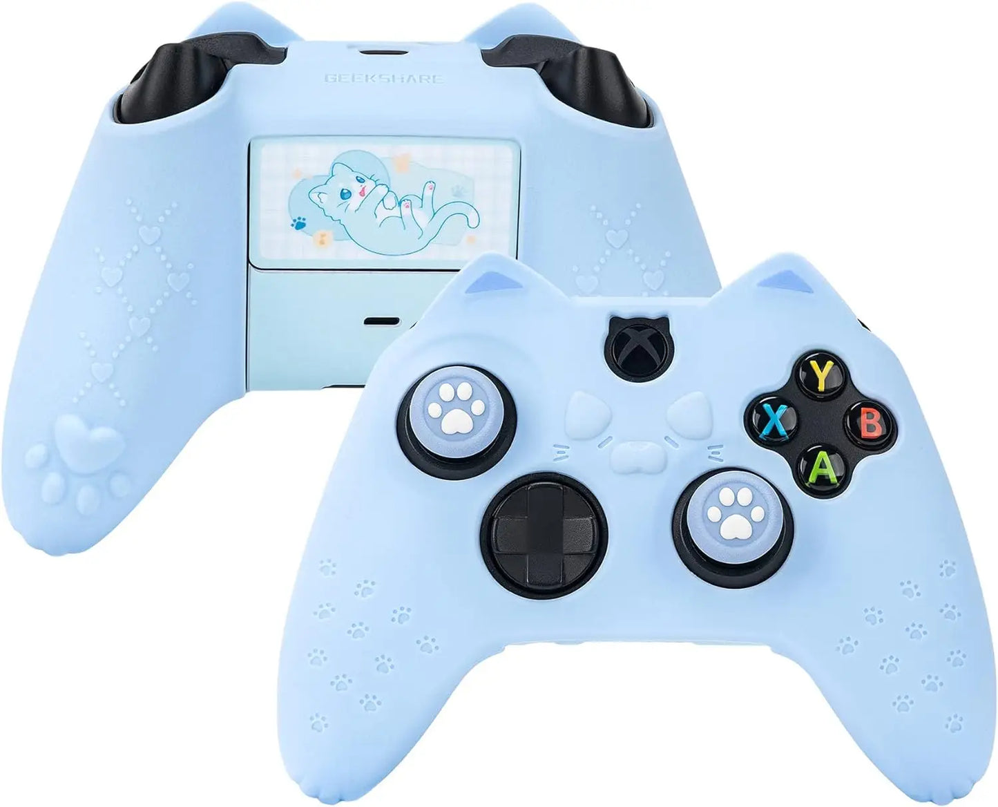 GeekShare Protective Case for Xbox Series X Controller Soft Silicone Cover Skin,Controller Skin+Customized Sticker+2*Thumb Grips