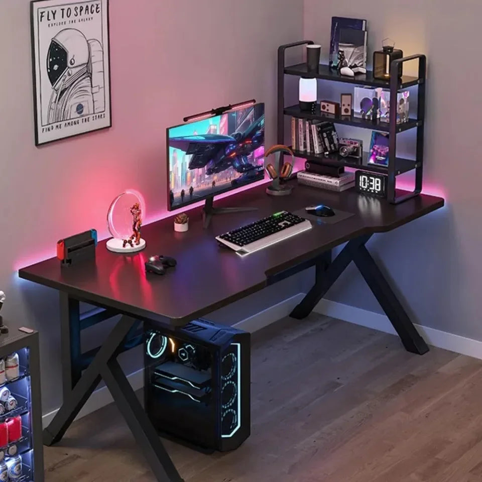 Electron Sports Game Table Conform To Human Body Engineering Gamer Computer Table K-shaped Luxurious Modern Simple Bedroom Desk