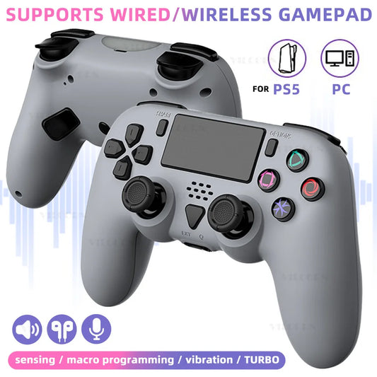 Wireless Gamepad for PS5 Bluetooth-compatible Game Controller for Playstation 5/PS5 Slim/PS5 Pro Joystick with Macro Programming