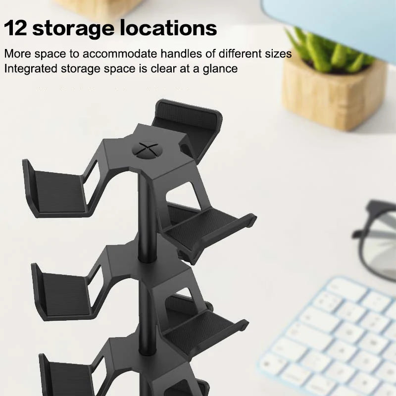 3-Tier Game Controller Stand, Holds 12 Controllers, Black Controller Organizer Compatible For PS5,4/One/Switch Pro