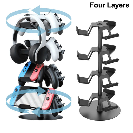 3-Tier Game Controller Stand, Holds 12 Controllers, Black Controller Organizer Compatible For PS5,4/One/Switch Pro