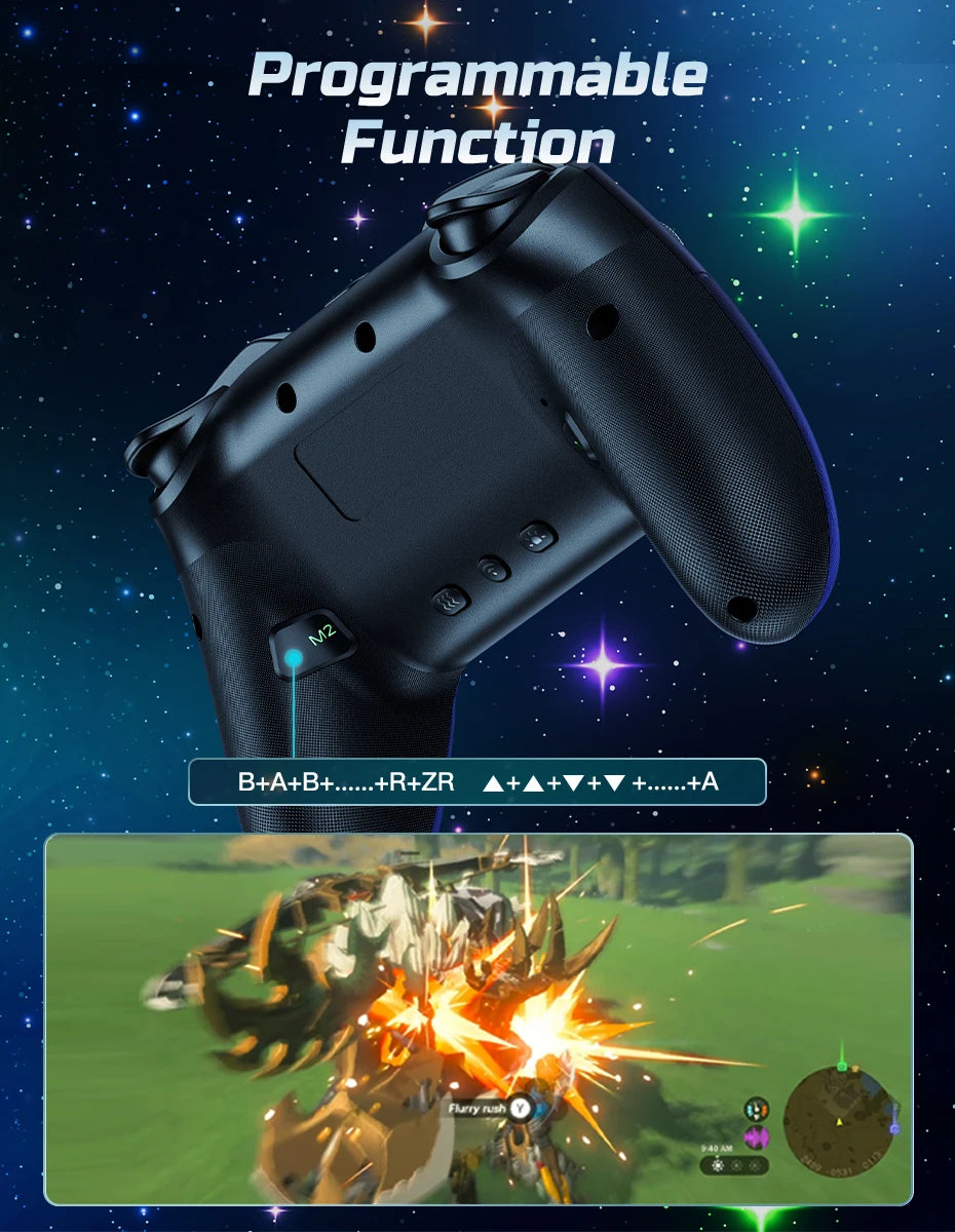 Switch Controller, LED Star Wireless Pro Controller for Switch/Lite/OLED, Multi-Platform Windows PC/IOS/Android Controller with