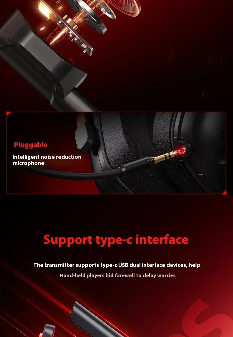 MCHOSE S9 Pro E-sport Gaming Headphone 3-mode Wireless Aluminum Alloy AI Noise Reduction Gaming Headset Gaming Accessory Custom