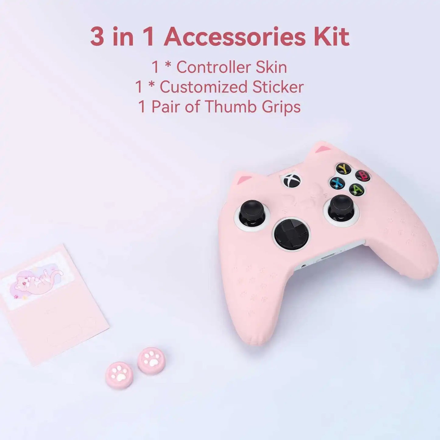 GeekShare Protective Case for Xbox Series X Controller Soft Silicone Cover Skin,Controller Skin+Customized Sticker+2*Thumb Grips