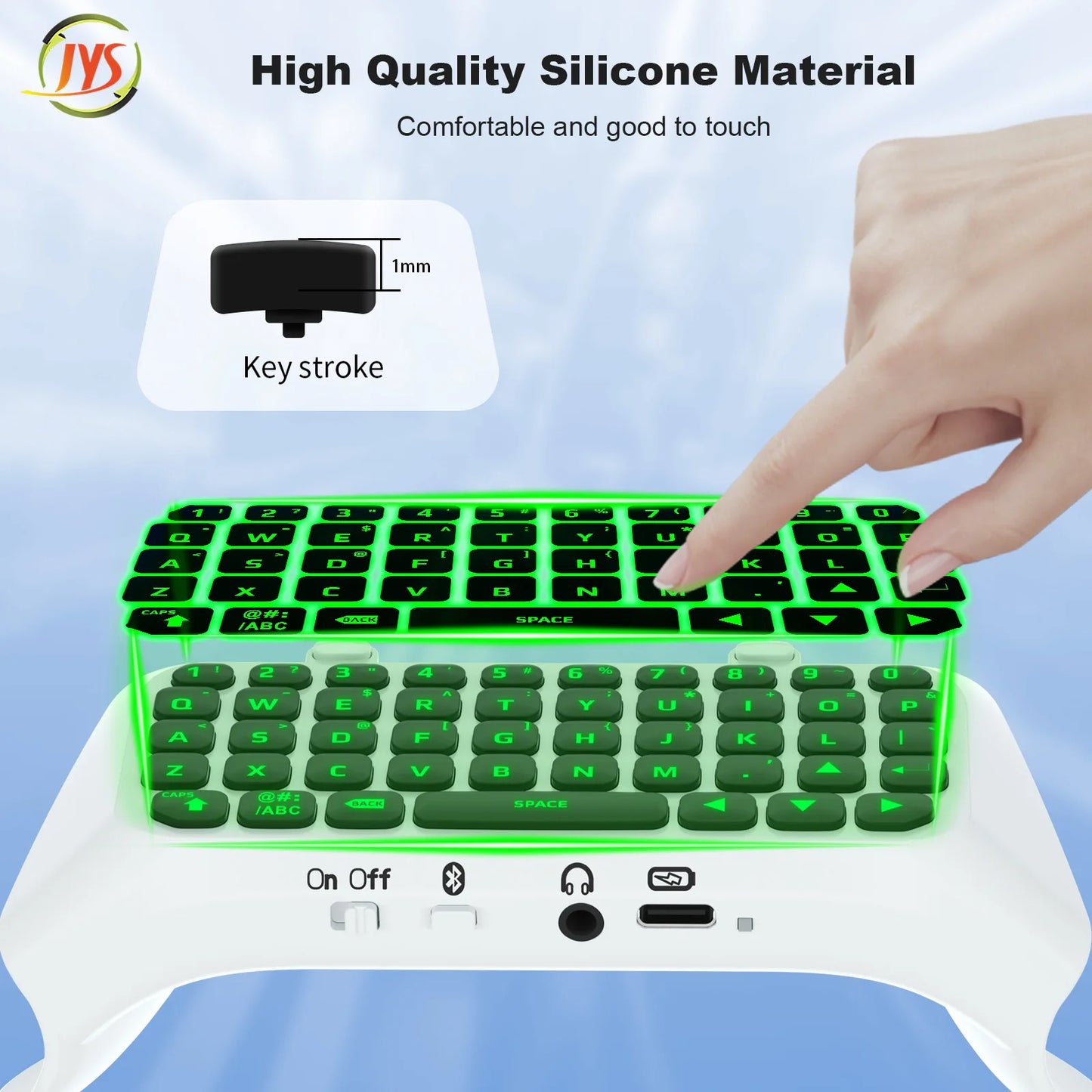Controller Keyboard Bluetooth-Compatible Wireless Keyboard Green Backlight Built-in Speaker for PS5 Elite Handle