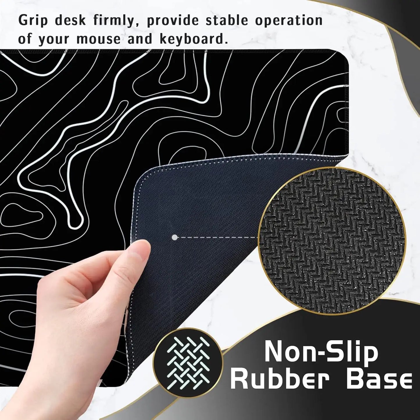 Gaming Mouse Pad Large Keyboard Pad Keyboard and Mouse Pad 31.5 x 11.8in Desk Mat Topographic Mouse Pad  for Office home