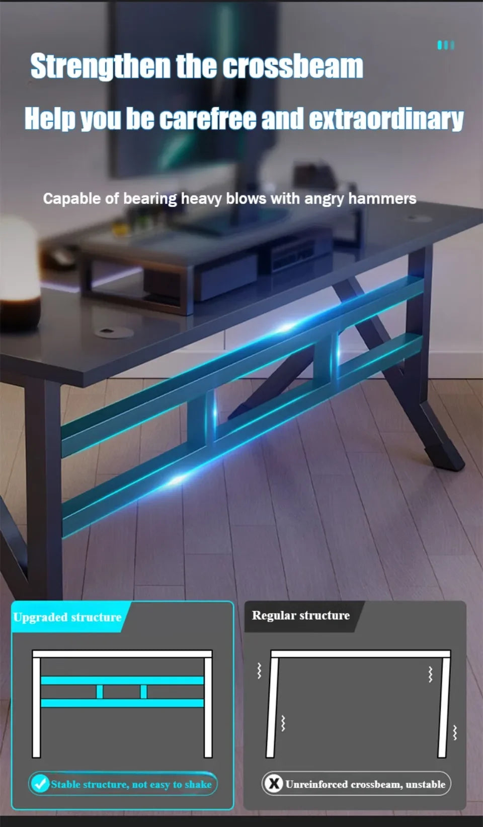 Electron Sports Game Table Conform To Human Body Engineering Gamer Computer Table K-shaped Luxurious Modern Simple Bedroom Desk