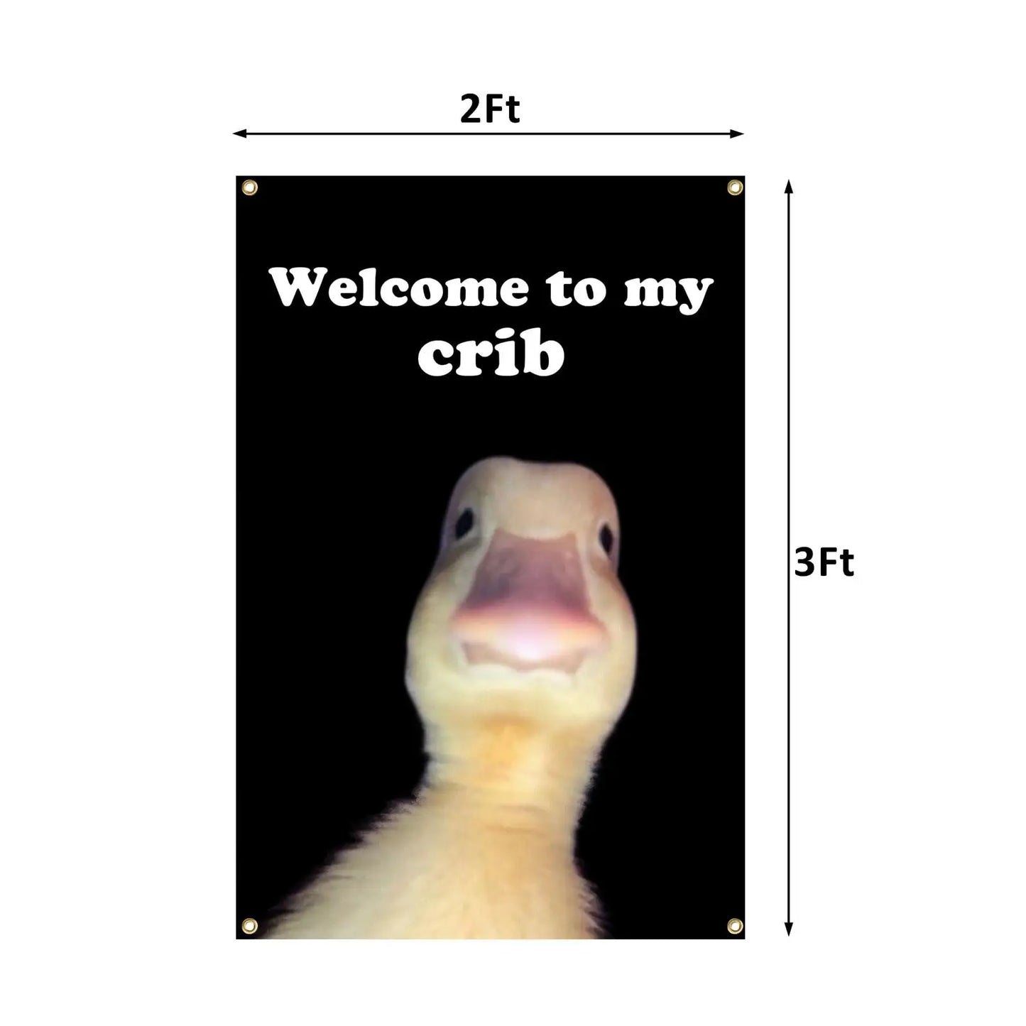 Welcome to My Crib Flag 2x3 Feet Funny Flags with 4 Shiny Brass Grommets for Tapestry Dorm Room Home College Decor