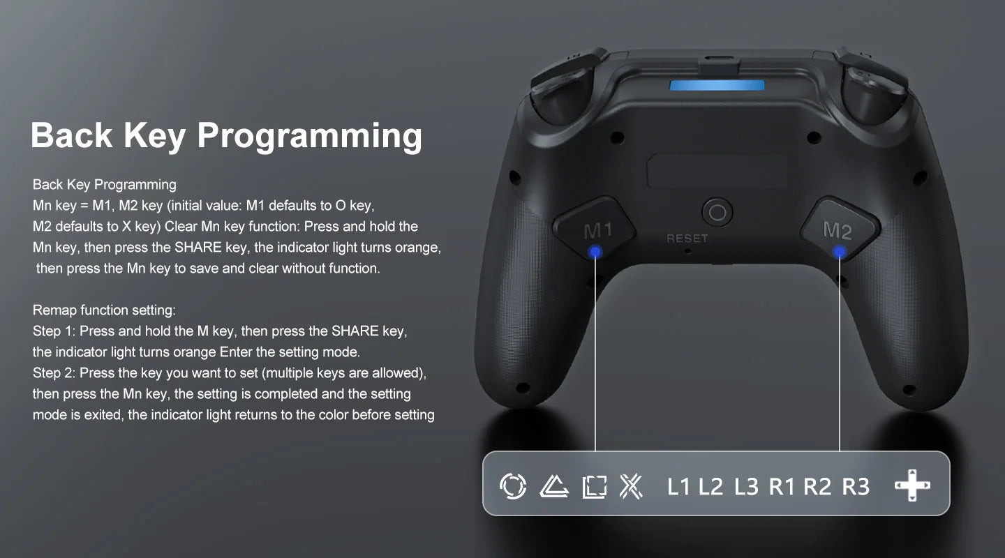Wireless Game Controller For PS5 RGB Light Vibration Bluetooth Connection Gamepad For PlayStation 5 PS5 Slim Video Game Console