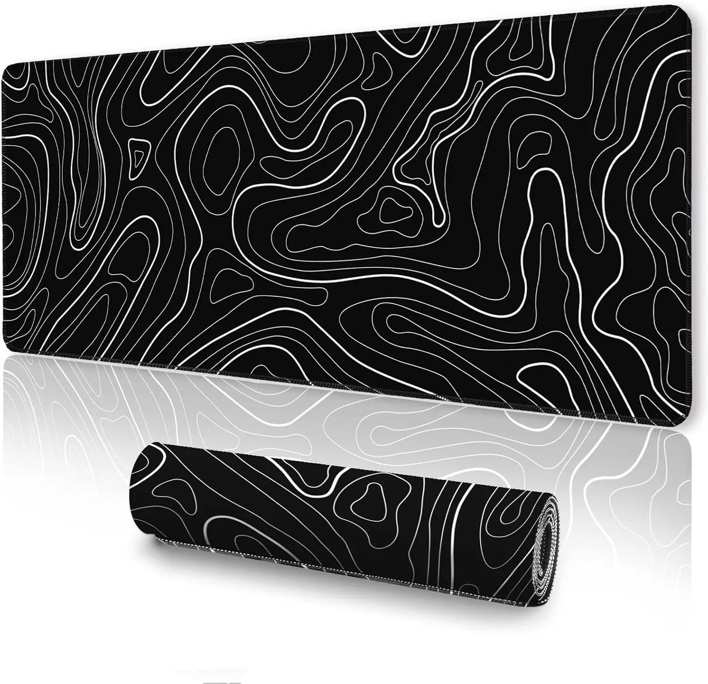 Gaming Mouse Pad Large Keyboard Pad Keyboard and Mouse Pad 31.5 x 11.8in Desk Mat Topographic Mouse Pad  for Office home