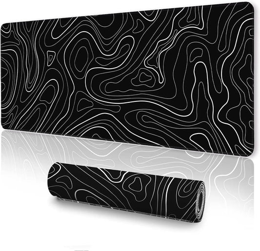 Gaming Mouse Pad Large Keyboard Pad Keyboard and Mouse Pad 31.5 x 11.8in Desk Mat Topographic Mouse Pad  for Office home
