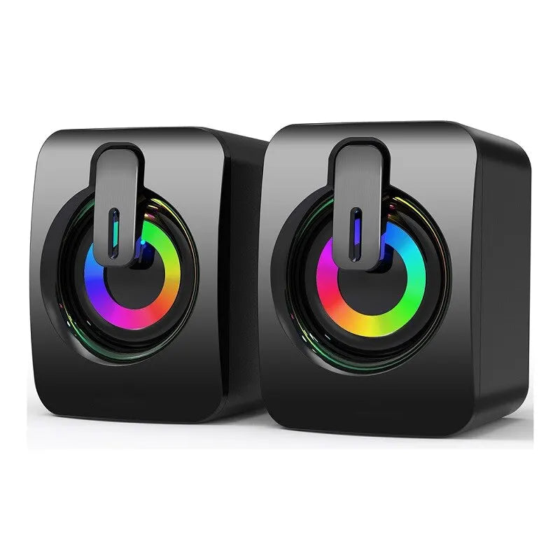 Computer Speakers PC Sound Box HIFI Stereo Microphone USB Wired Caixa De Som with LED Light For Desktop Computer & PC Laptops