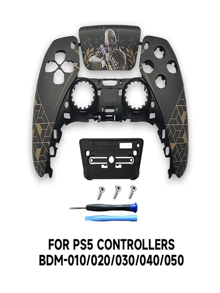 Redesigned and replaced front shell touchpad compatible with PS5 controller BDM-010, 020, 030, 040, 050-James、Jinx pattern