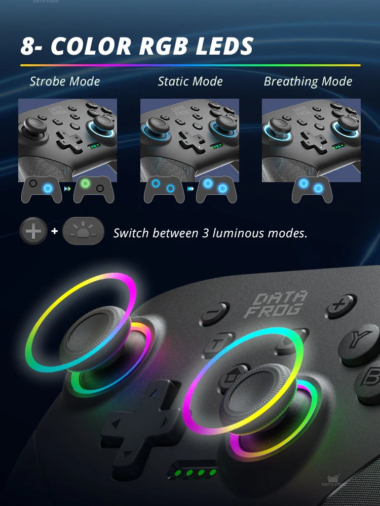 DATA FROG Switch Pro Controllers for Switch/Switch Lite Wireless Remote Gamepad For Joystick Pro Controllers PC For Switch OLED