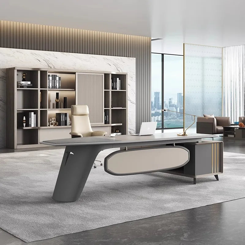 Modern And Luxury Light-Atmospheric Boss's Desk Simple And Elegant Office Supervisor's Desk Made Of Wood Modular