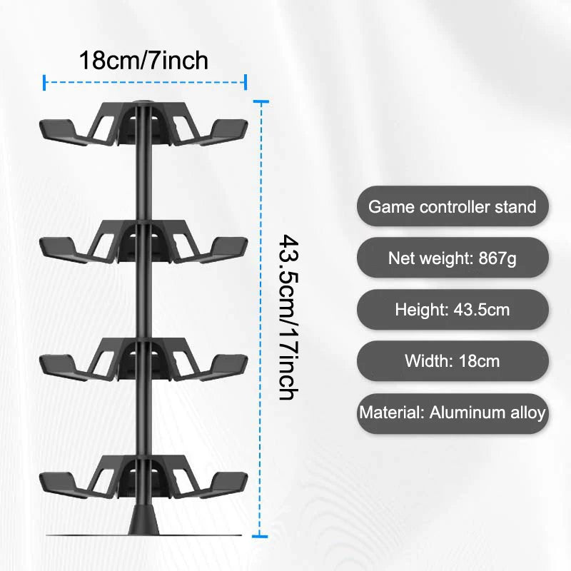 3-Tier Game Controller Stand, Holds 12 Controllers, Black Controller Organizer Compatible For PS5,4/One/Switch Pro