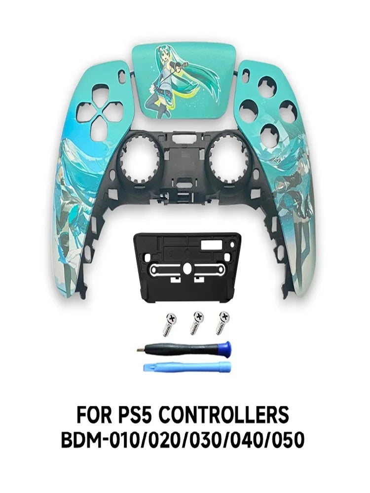 Redesigned and replaced front shell touchpad compatible with PS5 controller BDM-010, 020, 030, 040, 050-James、Jinx pattern