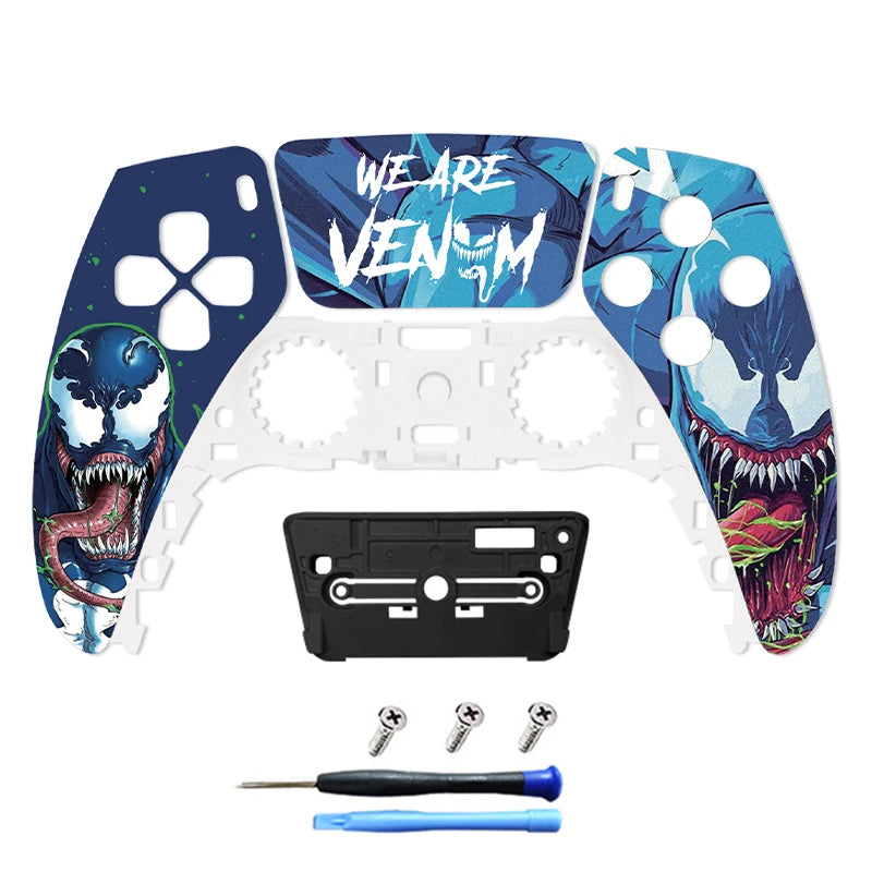 Redesigned and replaced front shell touchpad compatible with PS5 controller BDM-010, 020, 030, 040, 050-James、Jinx pattern