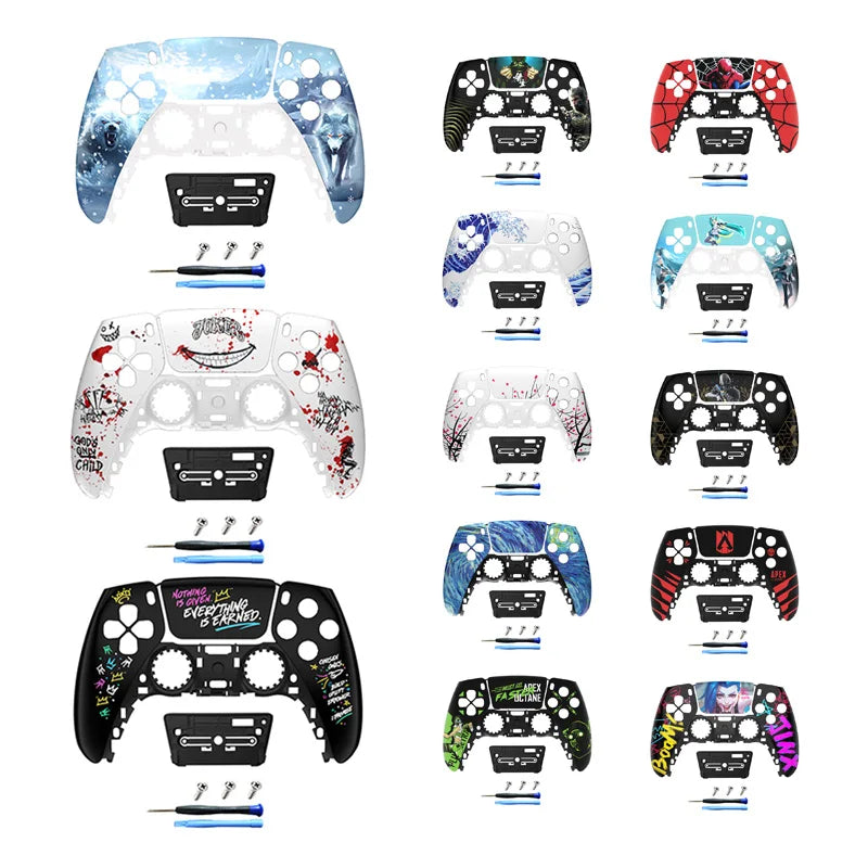 Redesigned and replaced front shell touchpad compatible with PS5 controller BDM-010, 020, 030, 040, 050-James、Jinx pattern