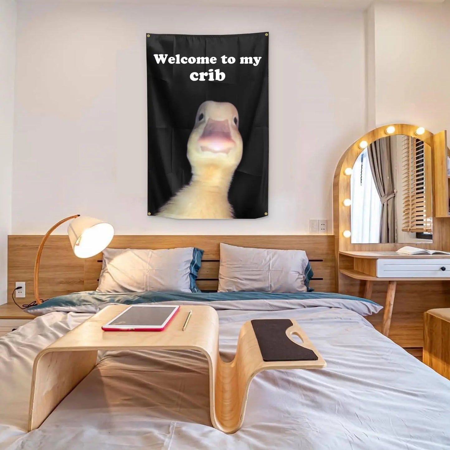 Welcome to My Crib Flag 2x3 Feet Funny Flags with 4 Shiny Brass Grommets for Tapestry Dorm Room Home College Decor