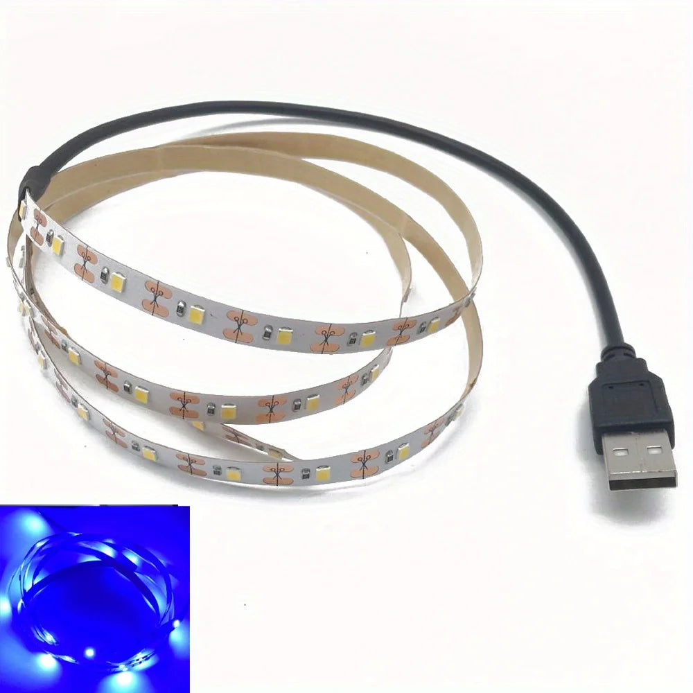 Blue 5V USB Charing Led Strip Lights For Smart TV Backlight For Gaming Room Decoration Home Bedroom Room Car Decor Lighting Lamp