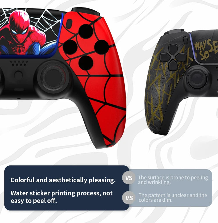 Redesigned and replaced front shell touchpad compatible with PS5 controller BDM-010, 020, 030, 040, 050-James、Jinx pattern