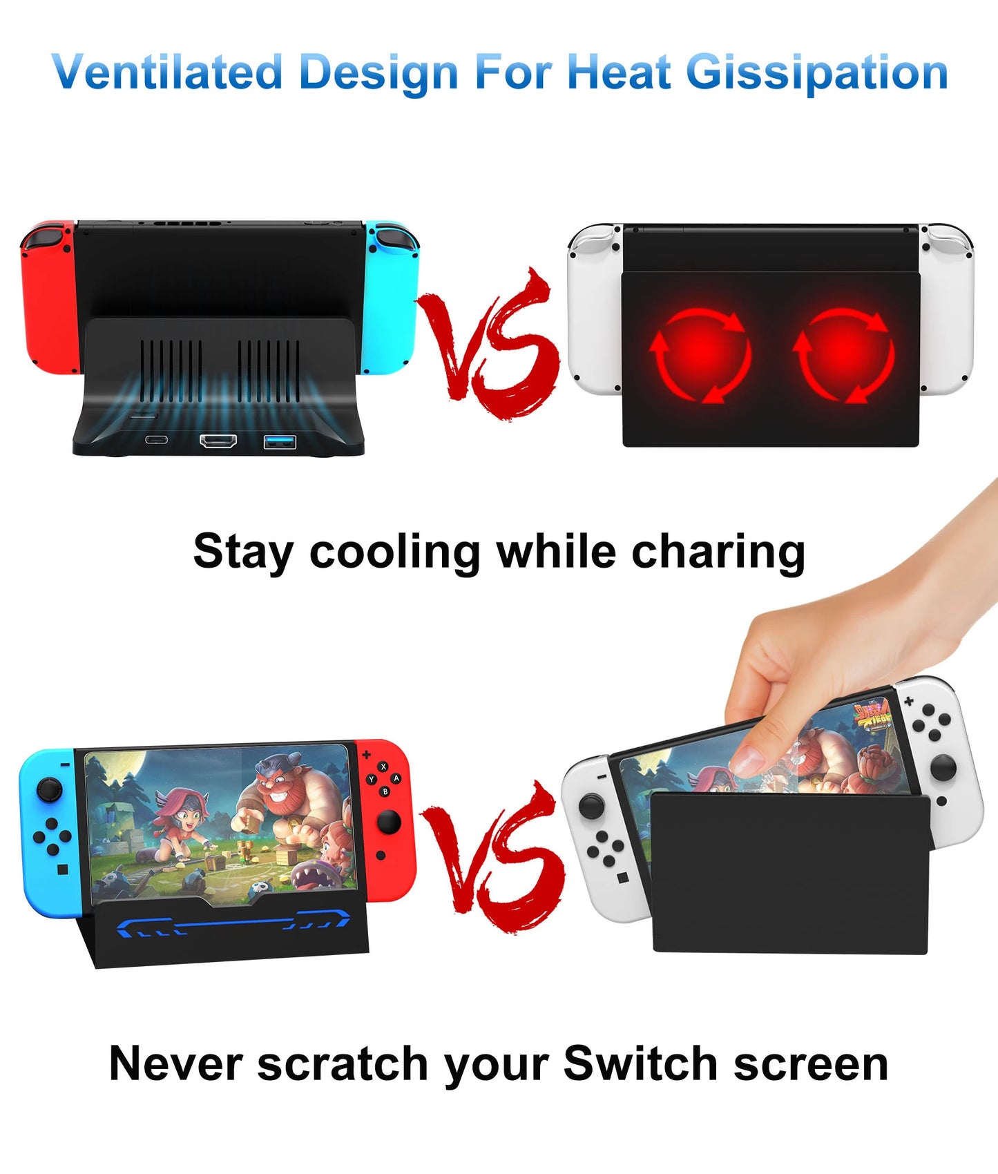 Switch Docking Station For Nintendo Switch OLED/Nintendo Switch Accessories,Portable TV Docking Station with 4K Adapter