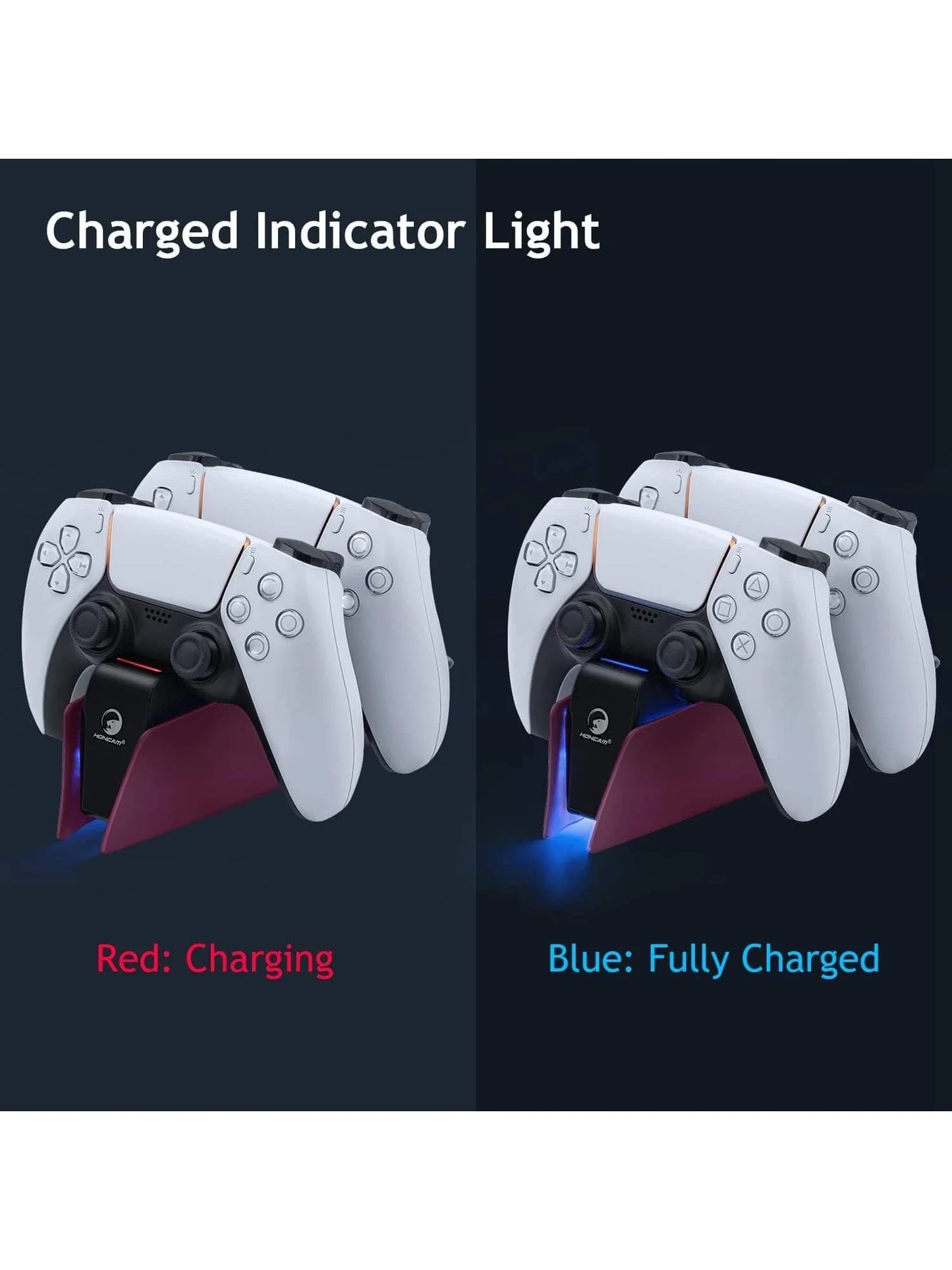 Controller Charging Station with Dual Fast Charger Dock for PS5 DualSense Wireless Controller with LED Charging Indicators
