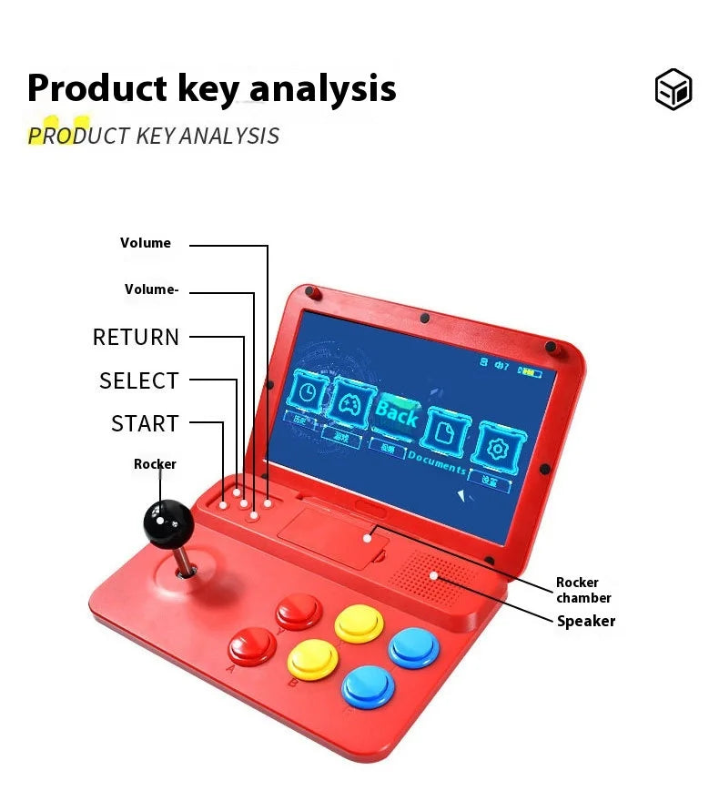 A13 10-inch Arcade Game Console Large Screen Dual Joystick Retro Desktop Gaming Machine for Home Use Handheld Game Player